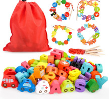 خرز الأرقام والحروف ومدينة المرور 75 قطعة - Numbers, Letters & City Traffic Beads 75pcs