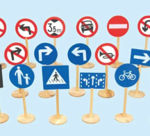 اشارات مرور خشبية plywood Traffic sign game (wooden) 18pcs/sets