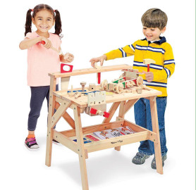طاولة عمل للمشاريع من الخشب للاطفال Wooden Project Workbench for Kids