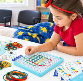 RUBBER BAND PATTERN BOARD لوحة الأنماط بالمطاط الملون