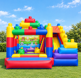قلعة قفز قابلة للنفخ مع زحليقة صغيرة Inflatable Bouncy Jumping Castle with Small Slide