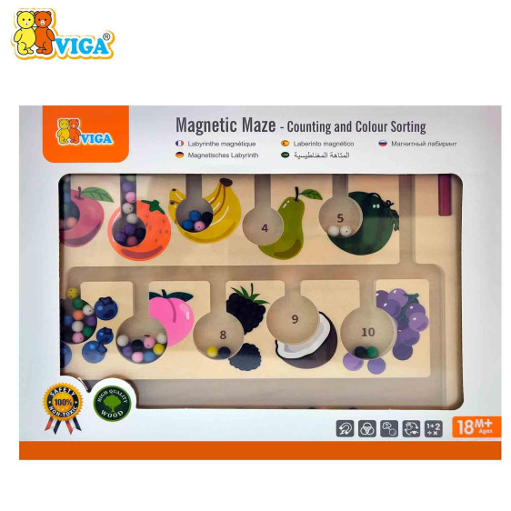 Magnetic Maze - Counting and Colour Sorting-VG44745 المتاهة المغناطيسية - العد وفرز الألوان