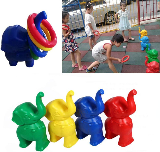 رمي الحلقات - فيل مع 4 حلقات