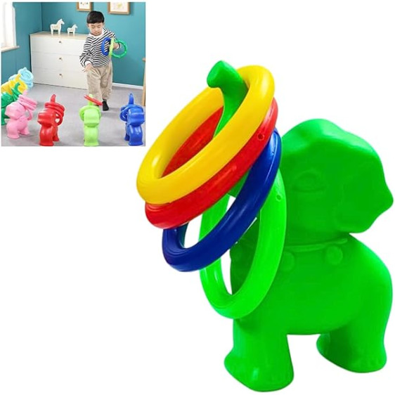 رمي الحلقات - فيل مع 4 حلقات