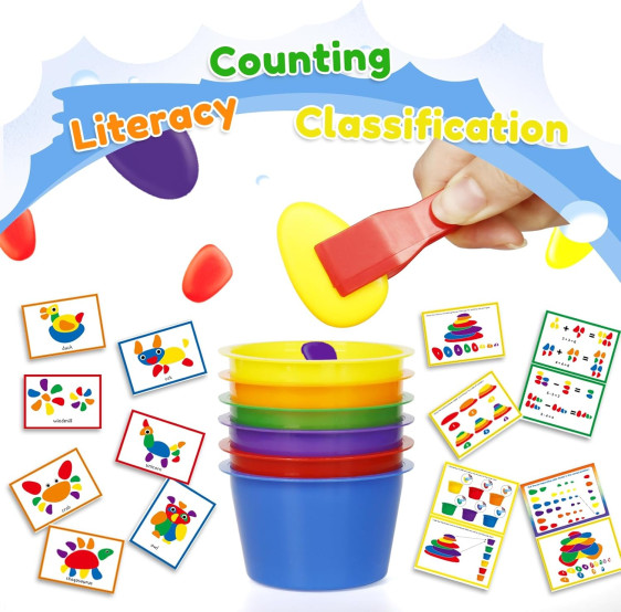 حصى قوس قزح – 63 قطعة - Rainbow pebbles