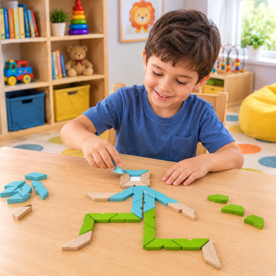 THREE DIMENSIONAL WOODEN BLOCKS -لعبة ترتيب خشبية ثلاثية الأبعاد