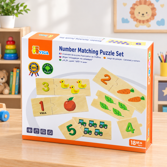 Number Matching Puzzle Set - مجموعة مطابقة الارقام