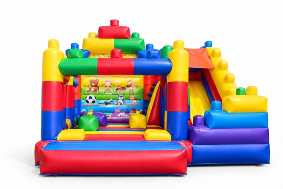 قلعة قفز قابلة للنفخ مع زحليقة صغيرة Inflatable Bouncy Jumping Castle with Small Slide
