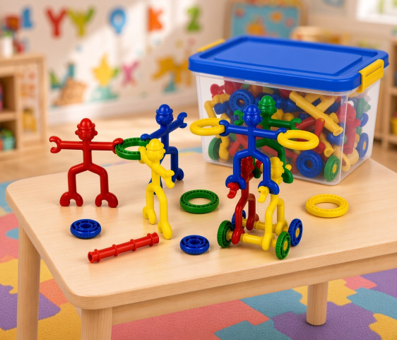 ليجو تشبيك - puzzle blocks in a plastic box