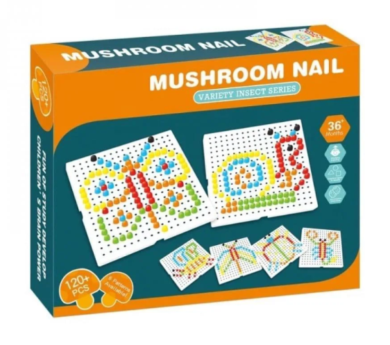 Mushroom nail  لعبة الدبابيس التعليمية