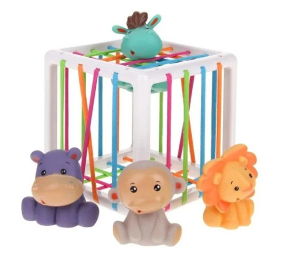 Plug-in toys W/ soft vinyl animals x4" ألعاب قابلة للتوصيل مع 4 حيوانات من الفينيل الناعم